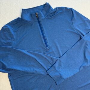 PGA Tour Golf 1/4 Zip Pullover Blue Stripe Long Sleeve Size Medium Lightweight